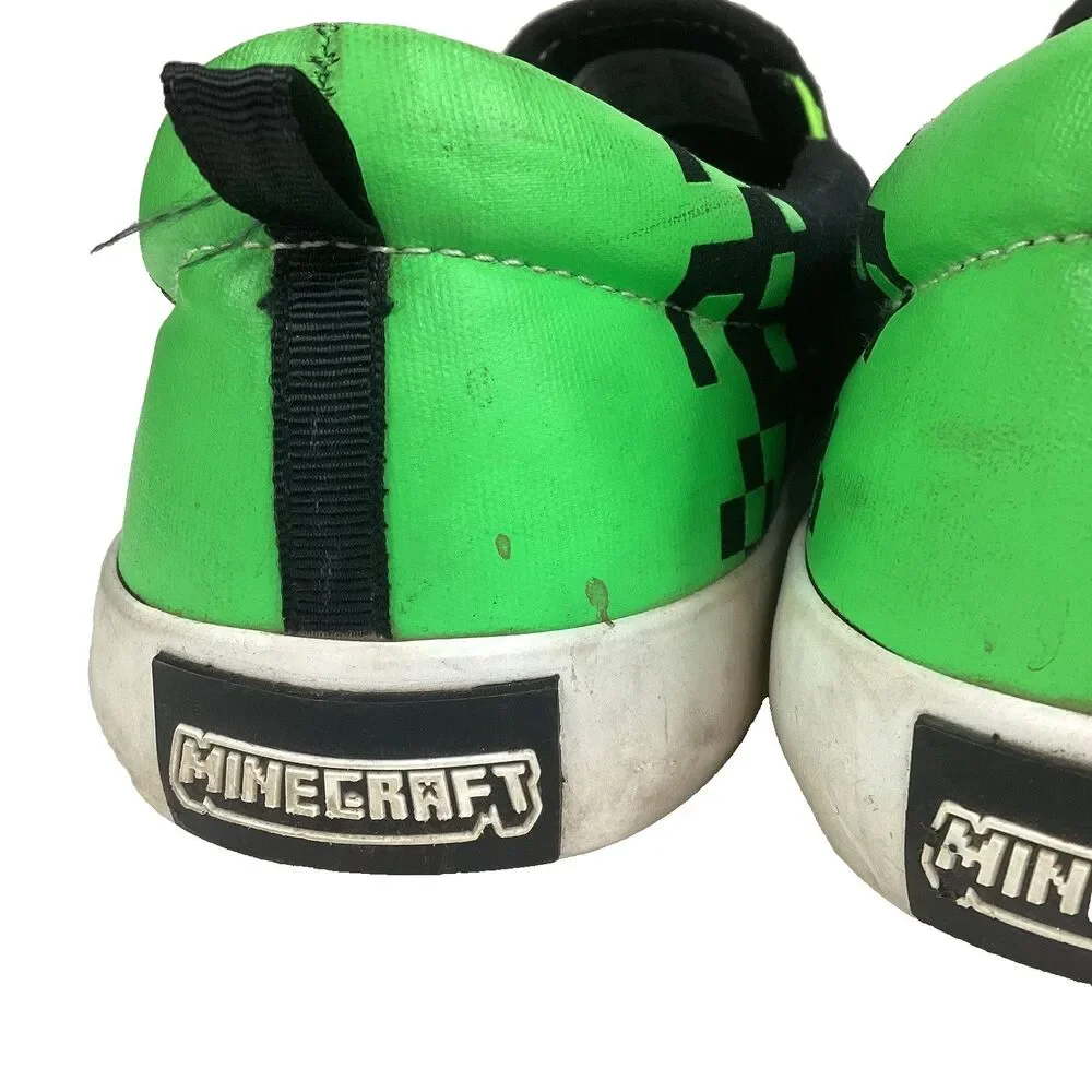 Mojang Minecraft Creeper Shoes - Men's Sz 6 - Black & Green - Low Sneakers